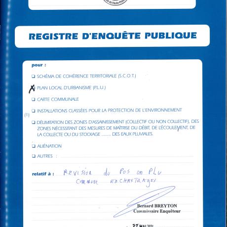 registre enquête publique