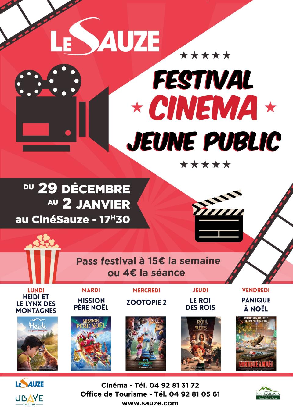 Affiche festival cinéma Sauze 2025 décembre