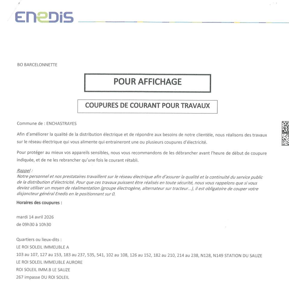 info ENEDIS coupure