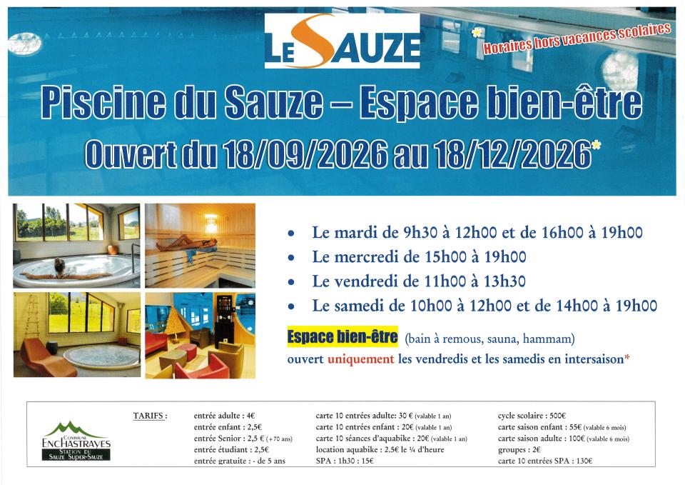 ouverture piscine automne 2026