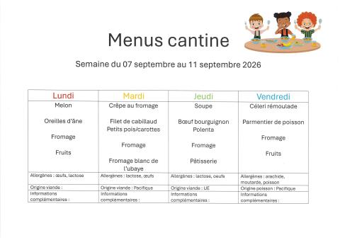 Menu semaine 37