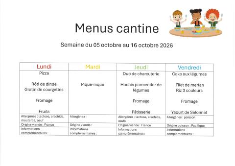 cantine semaine 41