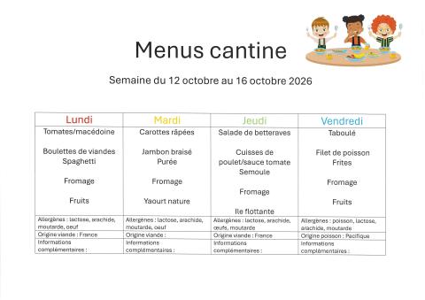 semaine cantine n°42